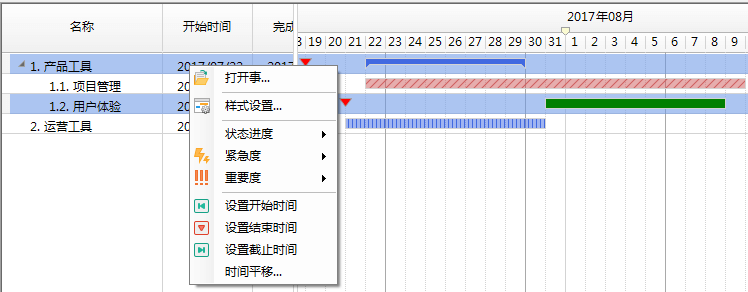 丰富多彩的甘特图